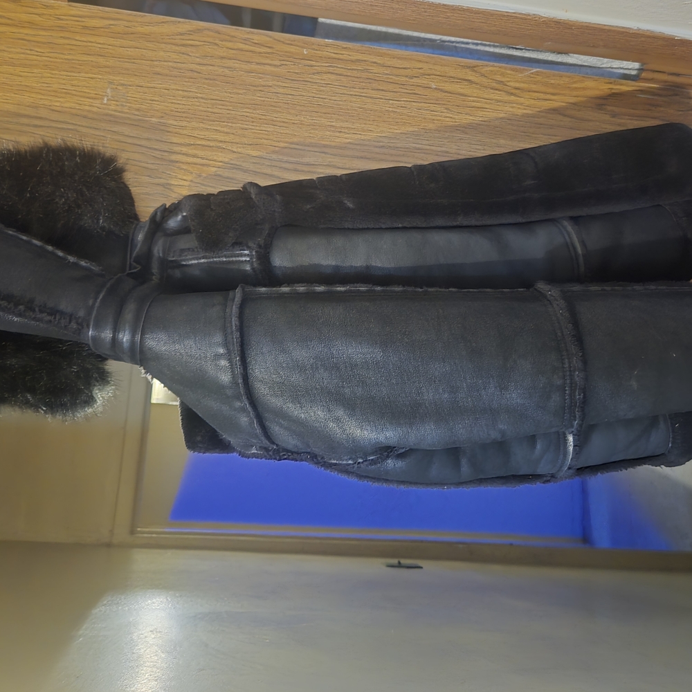 Black Shearling Leather Jacket